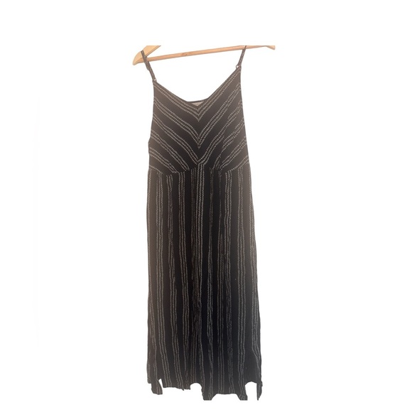 Motherhood Black Maxi Dress with White Chevron Stripes - Picture 1 of 5